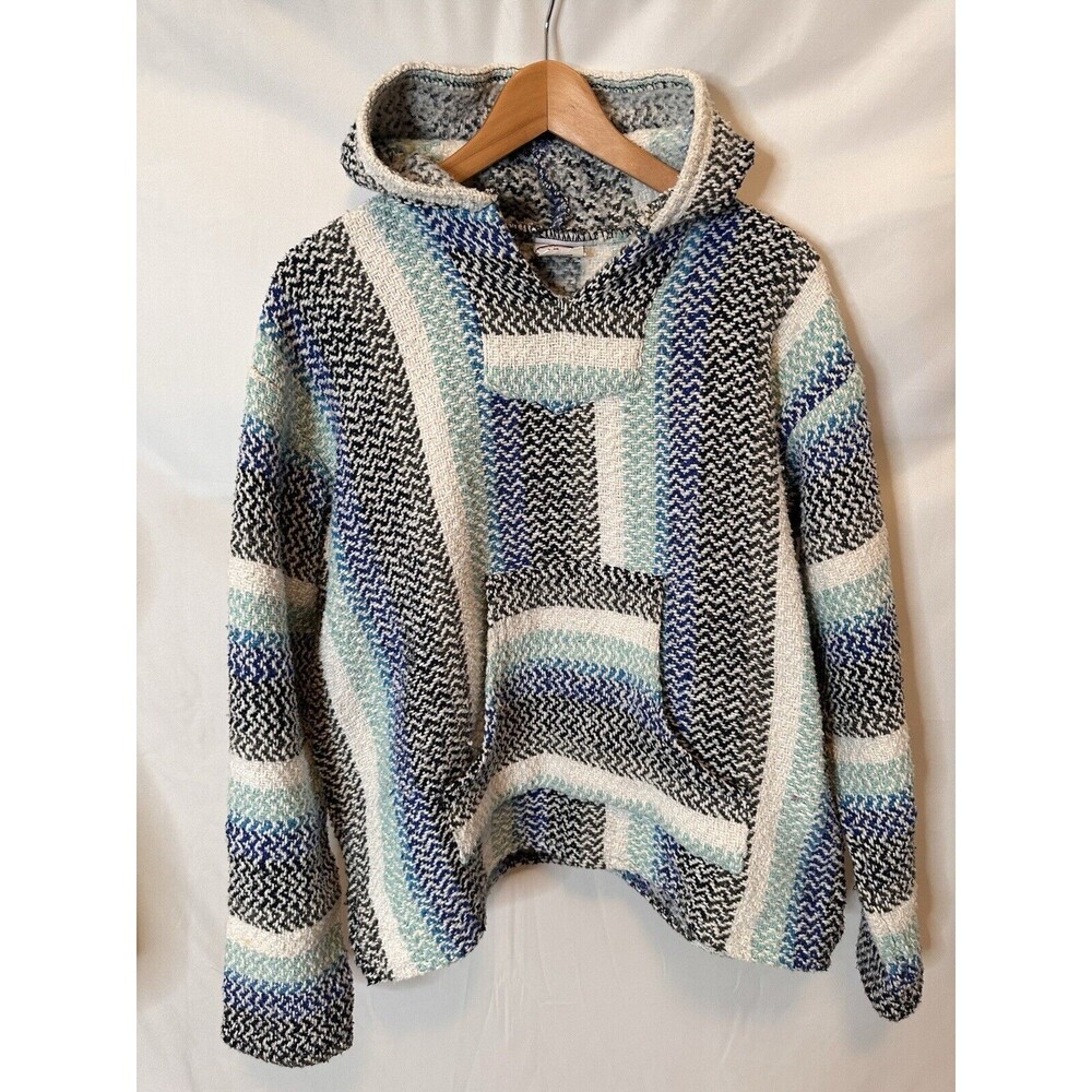 Ron Jon Surf Shop Baja Hoodie Poncho Pullover Blanket Knitted Mexico Size M